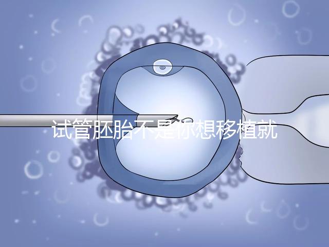 試管胚胎不是你想移植就可以移動(dòng)的，需要滿足這些條件！