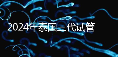 2024年泰國三代試管醫院排名、費用、成功率公布
